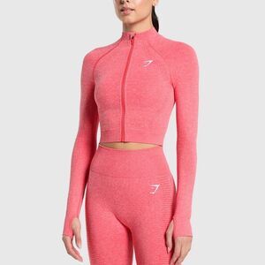 Gymshark Vital Seamless Midi Zip 2.0 Pullover Red Large NWT IN PACKAGE
